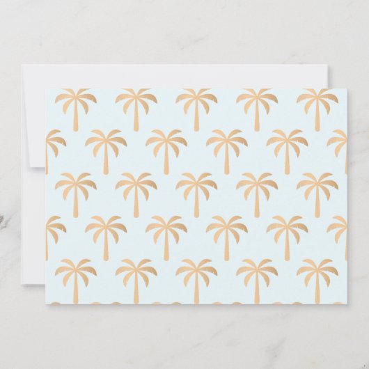 Tropische gouden palmboom dank u kaart (Achterkant)