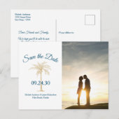 Tropische gouden palmboom Weduwen Opslagdatum Foto Aankondigingskaart (Voorkant / Achterkant)