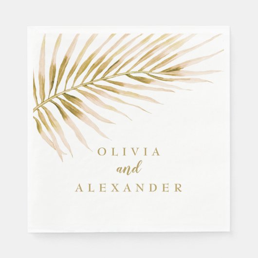 Tropische gouden palmbruiloft Napkins Servet (Voorkant)