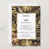 Tropische gouden Planten Witte verjaardag Kaart (Voorkant)