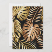 Tropische gouden Planten Witte verjaardag Kaart (Achterkant)