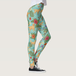 Tropische Gouden Retriever Strandstemming Leggings