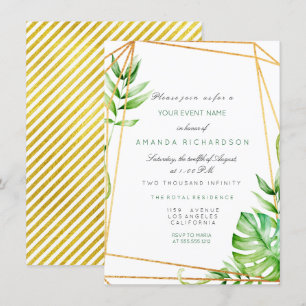 Tropische gouden strepen Lijst Groen Kaart