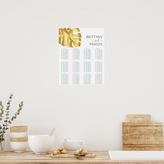 Tropische gouden tafel poster (Keuken)