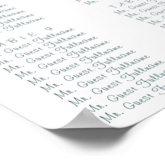 Tropische gouden tafel poster (Hoek)