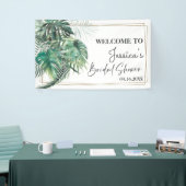 Tropische gouden vrijgezellenfeest met palmgroen spandoek (Beurs)