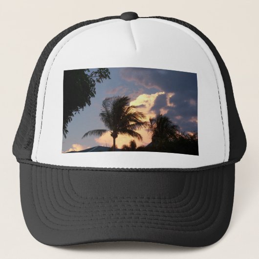 Tropische gouden wolkenwolk trucker pet (Voorkant)