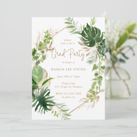 Tropische goudgeometrische gradustrie kaart (Staand voorkant)