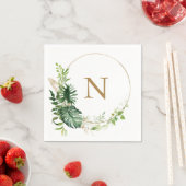 Tropische goudmonogram bruiloft servet (Insitu)