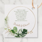 Tropische goudpalm met kerstmis bedankt bedankjes labels (Achterkant)