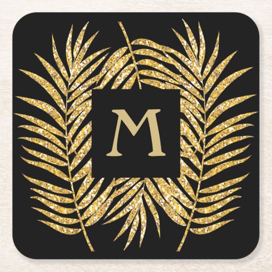 Tropische goudpalm rond de boomgaarden kartonnen onderzetters (Voorkant)