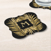 Tropische goudpalm rond de boomgaarden kartonnen onderzetters (Gekanteld)