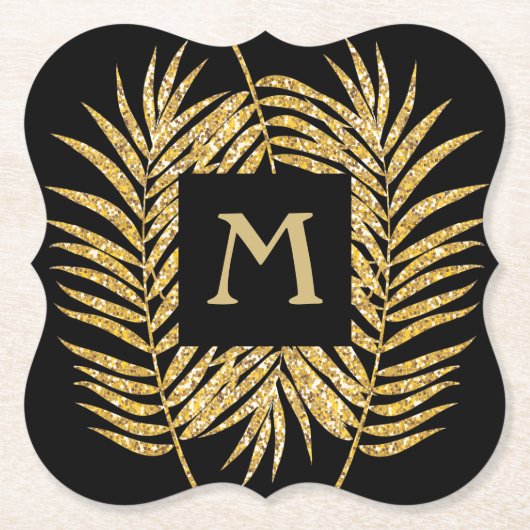 Tropische goudpalm rond de boomgaarden kartonnen onderzetters (Voorkant)