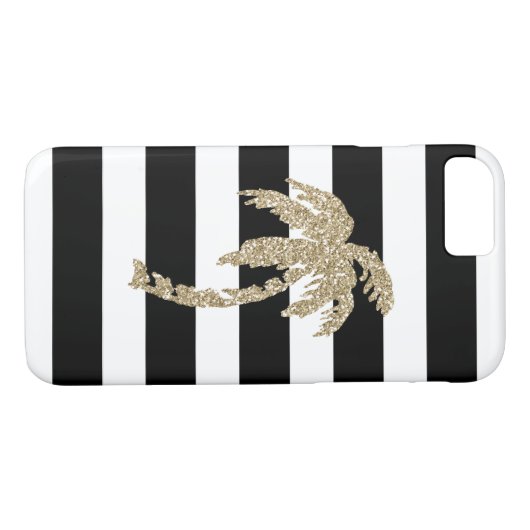 Tropische goudpalmboom op zwart-wit Case-Mate iPhone case (Achterkant (Horizontaal))