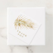 Tropische goudpalmbruiloft bedankjes labels (In situ)