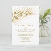 Tropische goudpalmbruiloft kaart (Staand voorkant)