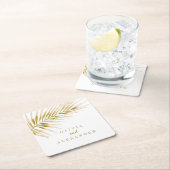 Tropische goudpalmbruiloft kartonnen onderzetters (Insitu)