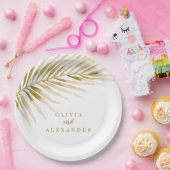 Tropische goudpalmbruiloft papieren bordje (Feest)