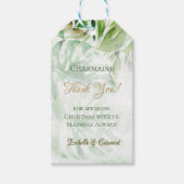 Tropische goudpalmfolie laat groene achtergrond ac cadeaulabel (Voorkant)