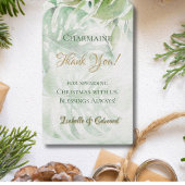 Tropische goudpalmfolie laat groene achtergrond ac cadeaulabel