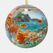 Tropische Goudvis  Oceaan Koraal Keramisch Ornament (Voorkant)