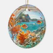 Tropische Goudvis  Oceaan Koraal Keramisch Ornament (Links)