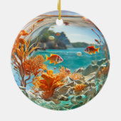 Tropische Goudvis  Oceaan Koraal Keramisch Ornament (Achterkant)