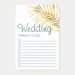 Tropische goudweddenschap om een lijst op te stell post-it® notes