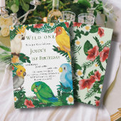 Tropische graan Exotic Parrots Wild 1 verjaardag Kaart