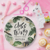 Tropische graduatie party class van 20XX Napkins Papieren Bordje (Feest)