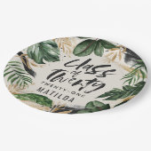 Tropische graduatie party class van 20XX Napkins Papieren Bordje (Gekanteld)