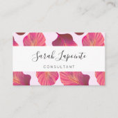 Tropische grafische bladeren in roze patroon visitekaartje (Voorkant)