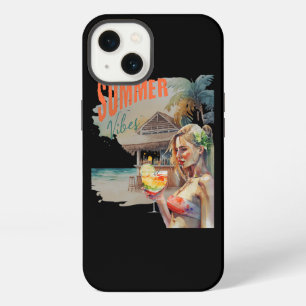 Tropische Grafische Zomer Vibes Strand Aquarel iPhone 13 Hoesje