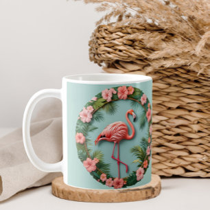 Tropische Gratie Balancerende Flamingo Koffiemok