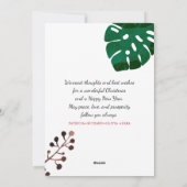 Tropische Green Foliage Kerstfeestdag Foto Feestdagenkaart (Achterkant)