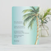 Tropische Green Glam Gold Glitzy Palm Tree Wedding Kaart (Staand voorkant)