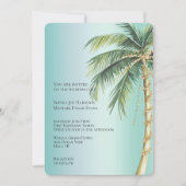 Tropische Green Glam Gold Glitzy Palm Tree Wedding Kaart (Voorkant)