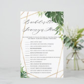 Tropische Greenery Bridal Scavenger Hunt Game (Staand voorkant)
