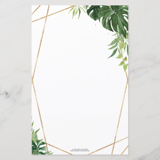 Tropische Greenery Bridal Scavenger Hunt Game (Achterkant)