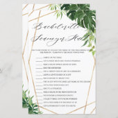 Tropische Greenery Bridal Scavenger Hunt Game (Voorkant / Achterkant)