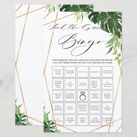 Tropische Greenery Bridal vind het Game van de Gas (Voorkant / Achterkant)