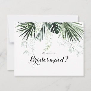 Tropische Greenery Bridesmaid-ontwerpkaart Notitiekaartje