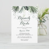 Tropische Greenery Brunch met bride Shower Kaart (Staand voorkant)