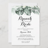 Tropische Greenery Brunch met bride Shower Kaart (Voorkant)