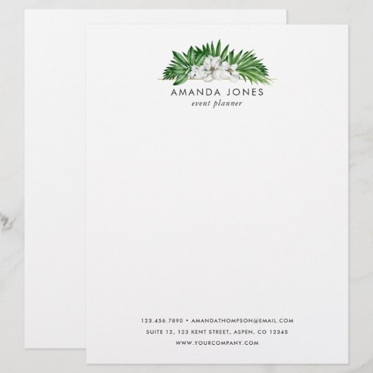 Tropische Greenery Foliage Briefhoofd (Voorkant / Achterkant)