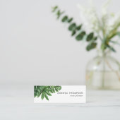 Tropische Greenery Foliage Mini Visitekaartje (Staand voorkant)