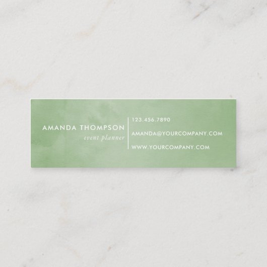 Tropische Greenery Foliage Mini Visitekaartje (Achterkant)