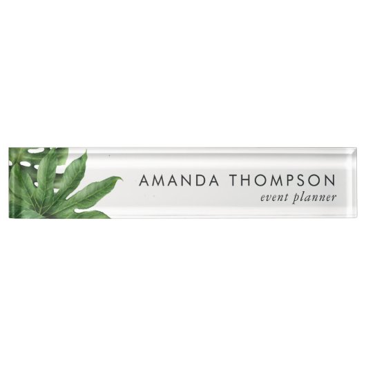 Tropische Greenery Foliage Naambordje (Voorkant)