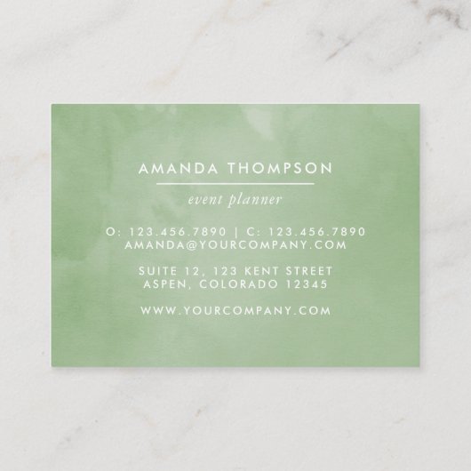 Tropische Greenery Foliage Visitekaartje (Achterkant)