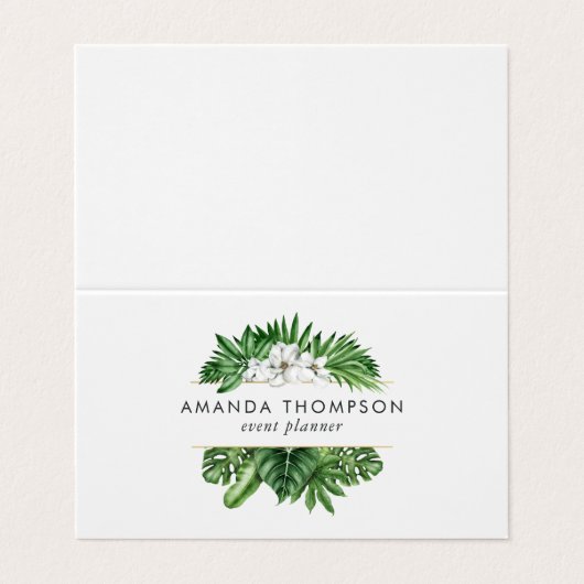 Tropische Greenery Foliage Visitekaartje (Buitenkant ongevouwen)